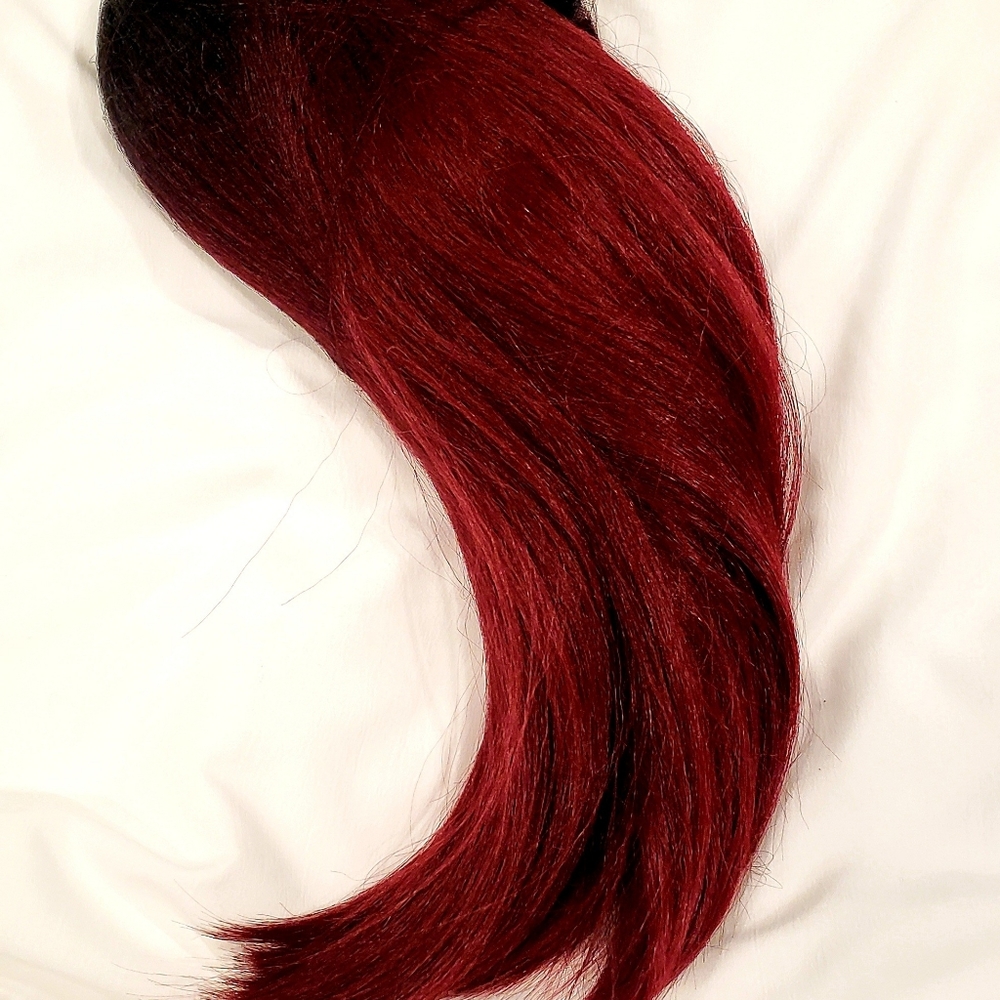 Wine red wig